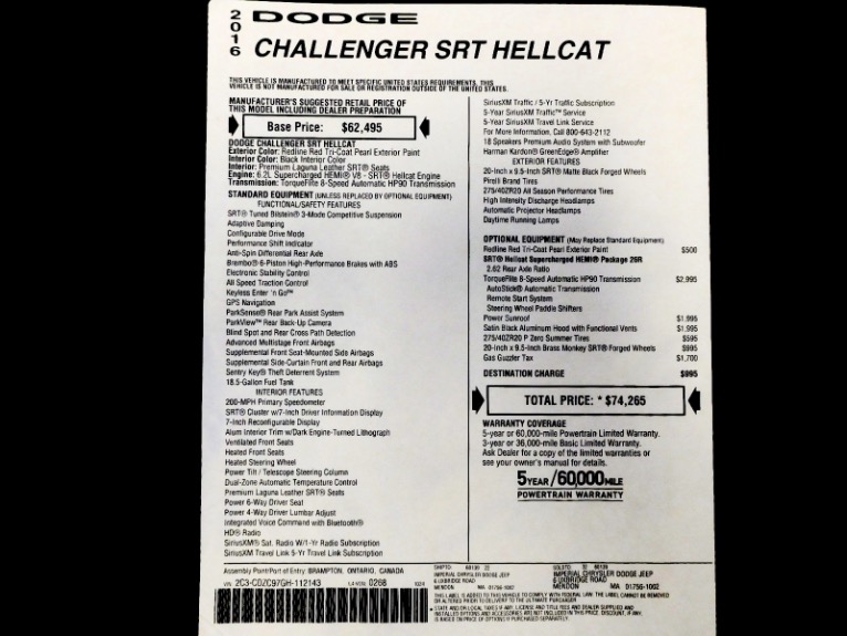 Used 2016 Dodge Challenger SRT Hellcat Used 2016 Dodge Challenger SRT Hellcat for sale  at Metro West Motorcars LLC in Shrewsbury MA 22