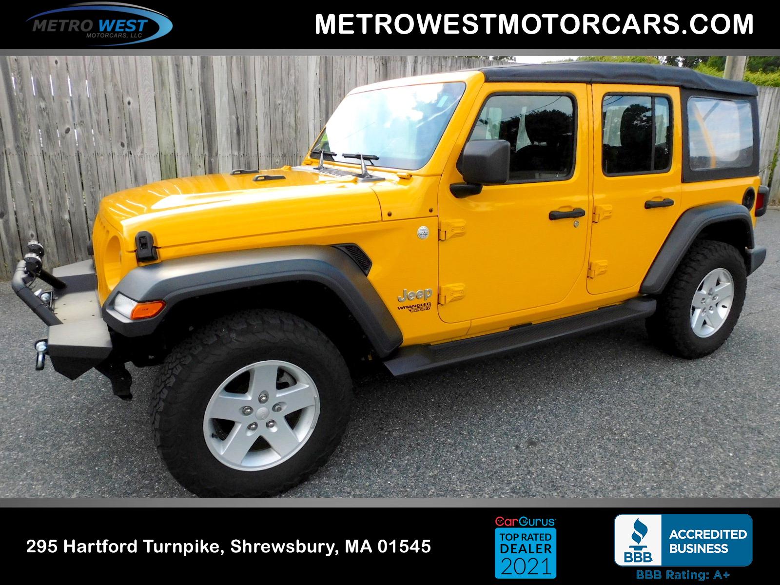 Used 2018 Jeep Wrangler Unlimited Sport 4x4 For Sale ($34,800) | Metro West  Motorcars LLC Stock #299108